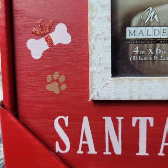 NWT Malden Santa Paws Wood Picture Frame - Picture 2 of 7
